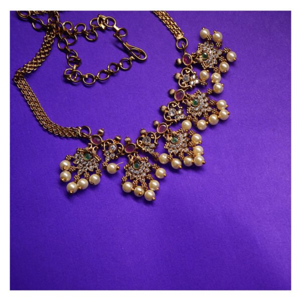 Elegant Moti Choker Necklace – Traditional Pearl Jewelry - Image 2