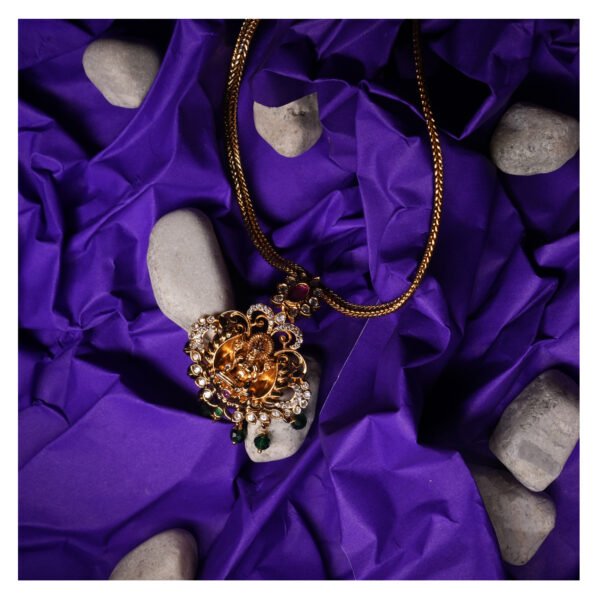 Traditional Laxmi Battu Necklace Set – Antique Temple Jewelry - Image 4