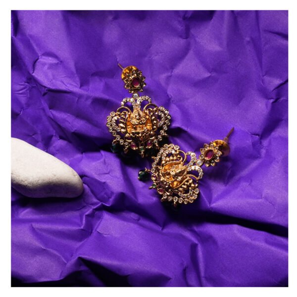 Traditional Laxmi Battu Necklace Set – Antique Temple Jewelry - Image 2